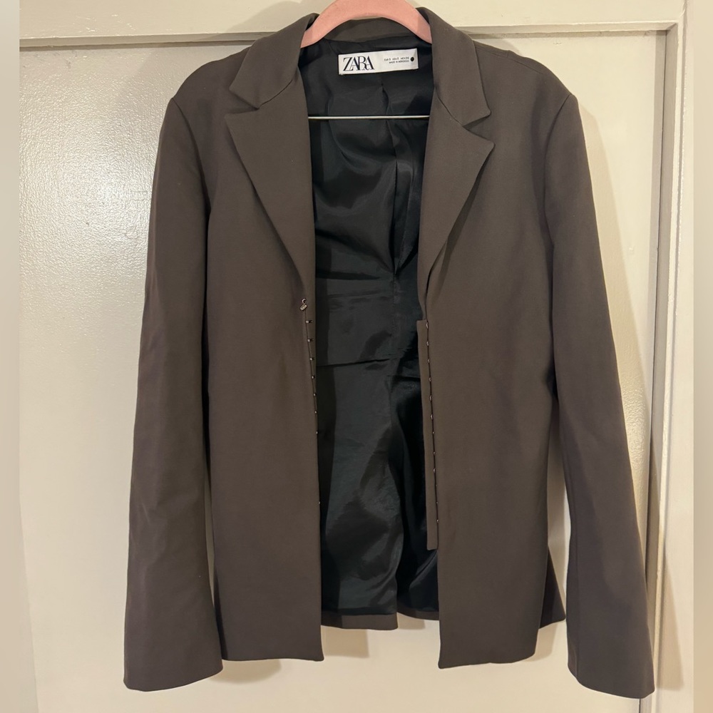 Zara Fitted green blazer Small